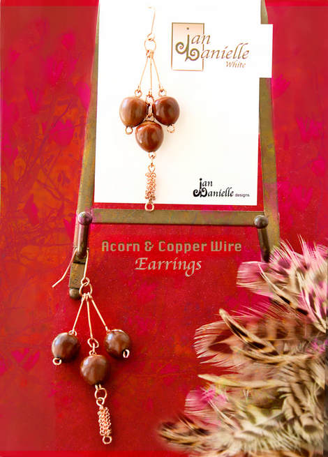 acorn and copper wire earrings